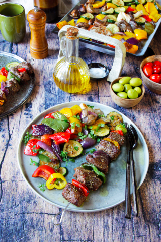 Brochettes d'onglet de veau mariné